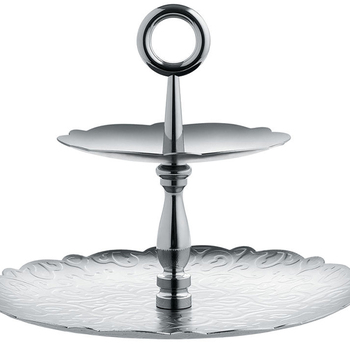 Alessi Two-Dish Cake Stand in 18/10 Stainless Steel
