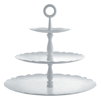 Alessi Three-Dish Cake Stand in Steel with Epoxy Resin