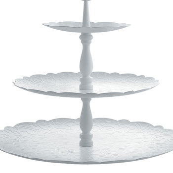 Alessi Three-Dish Cake Stand in Steel with Epoxy Resin